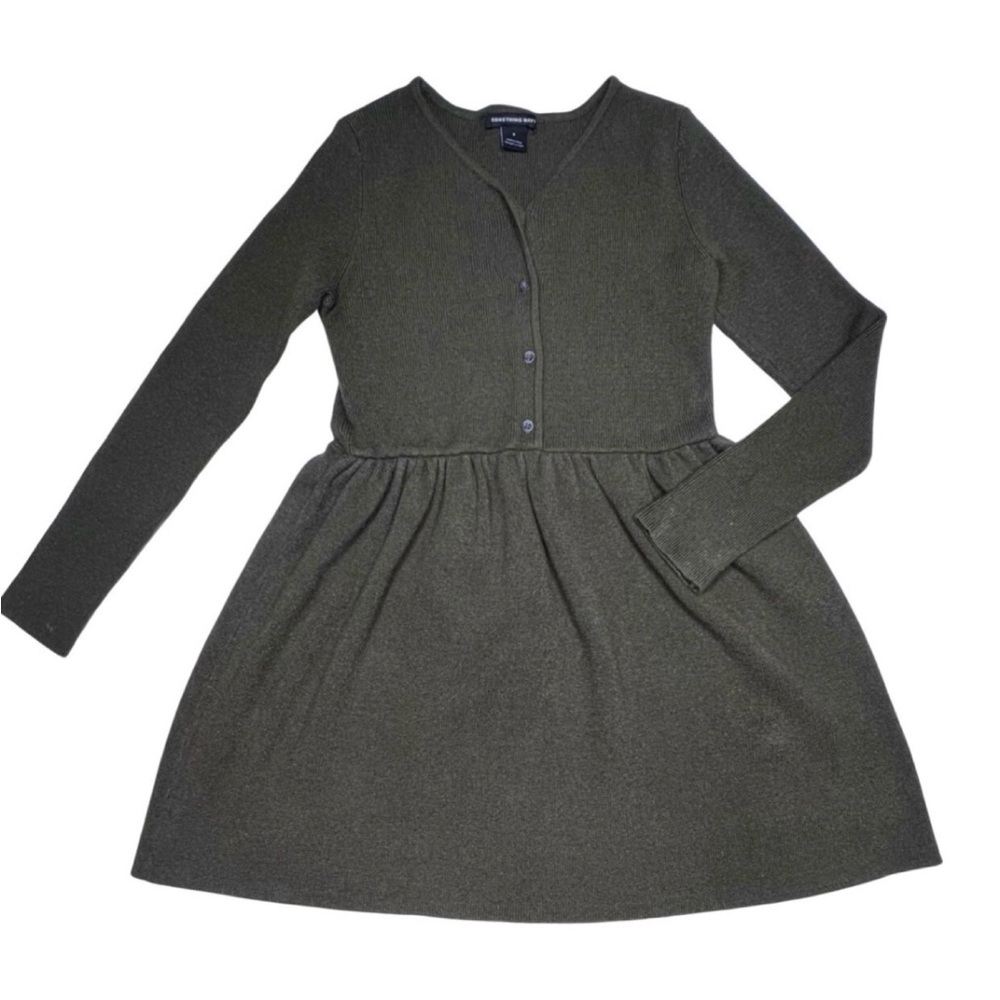 Something‎ Navy Olive Green Sweater Dress